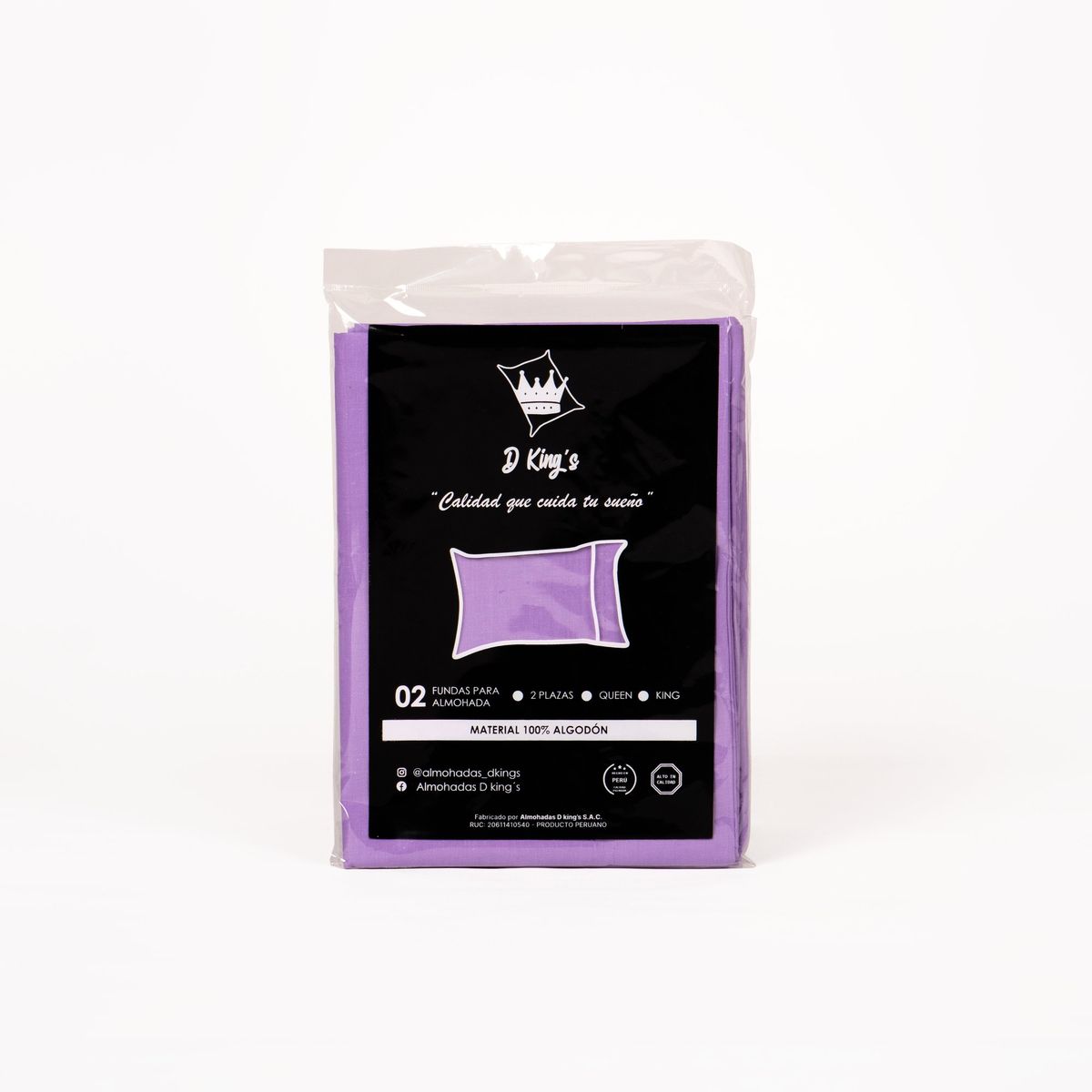 GENERICO - Fundas de Almohadas 2 Plz Set X2 Lila – 180 Hilos