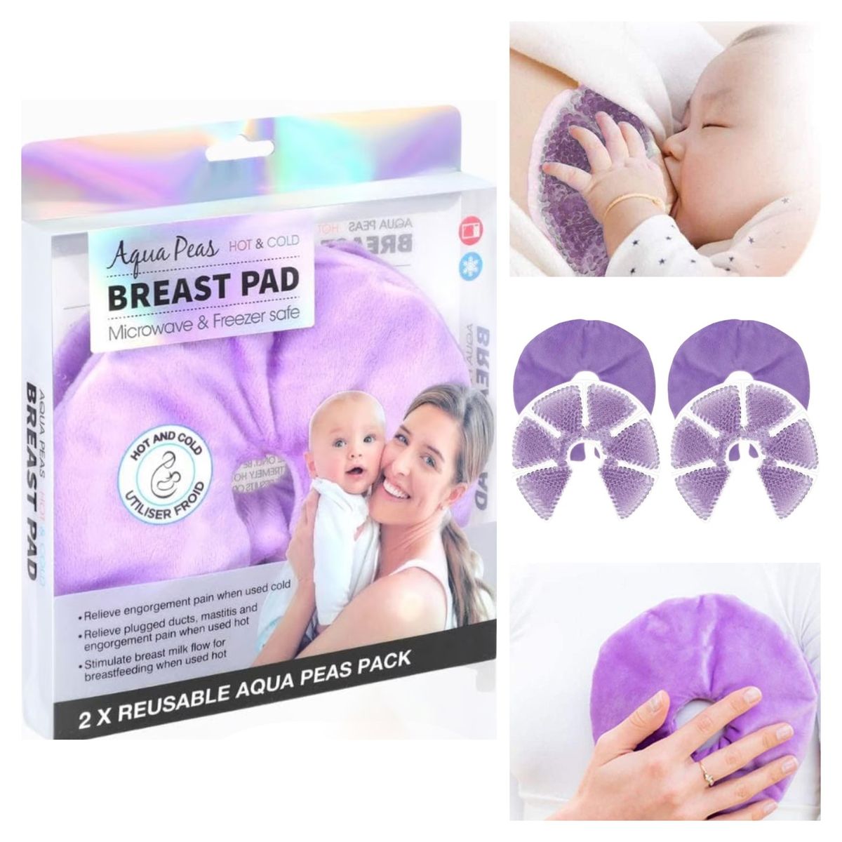 DAUER - Compresas de Lactancia Reutilizables para Frio y Calor 2 Unidades
