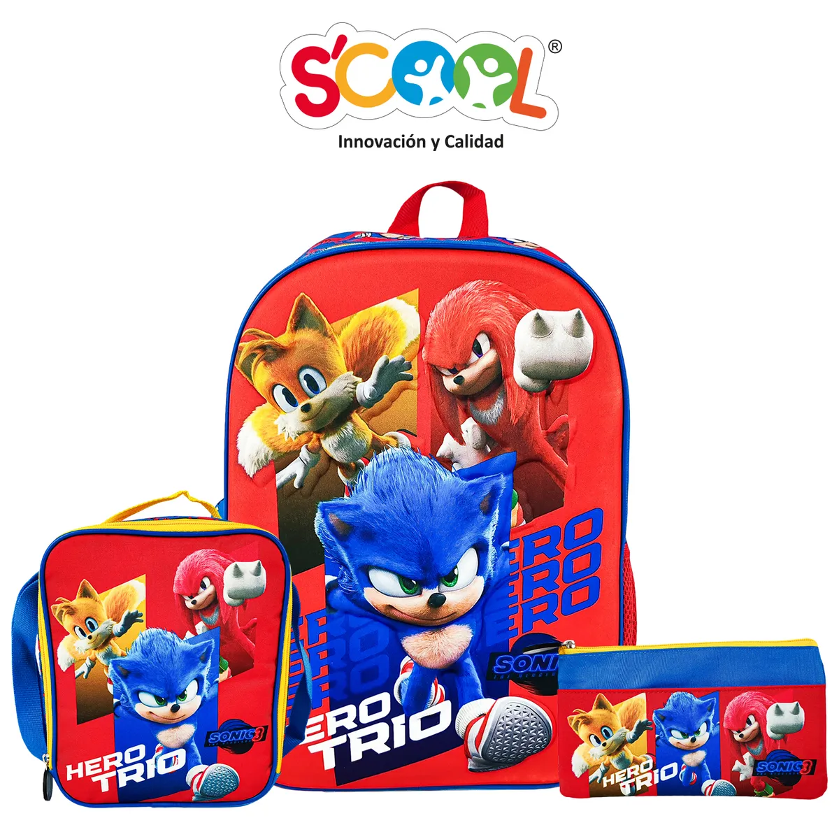 SCOOL - SET MOCHILA SCOOL RANGER OFICIO 3D SONIC