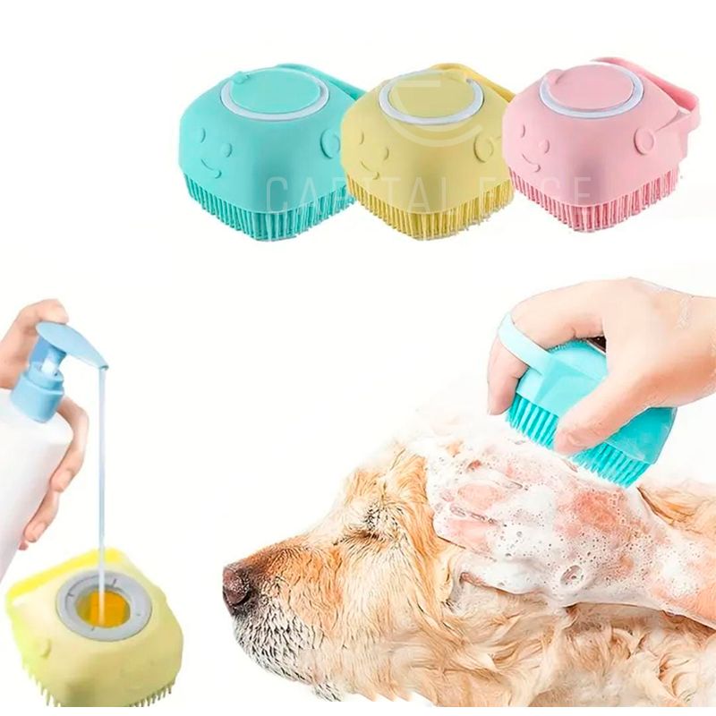 GENERICO - Cepillo De Silicona Para Bañar Perros Y Gatos