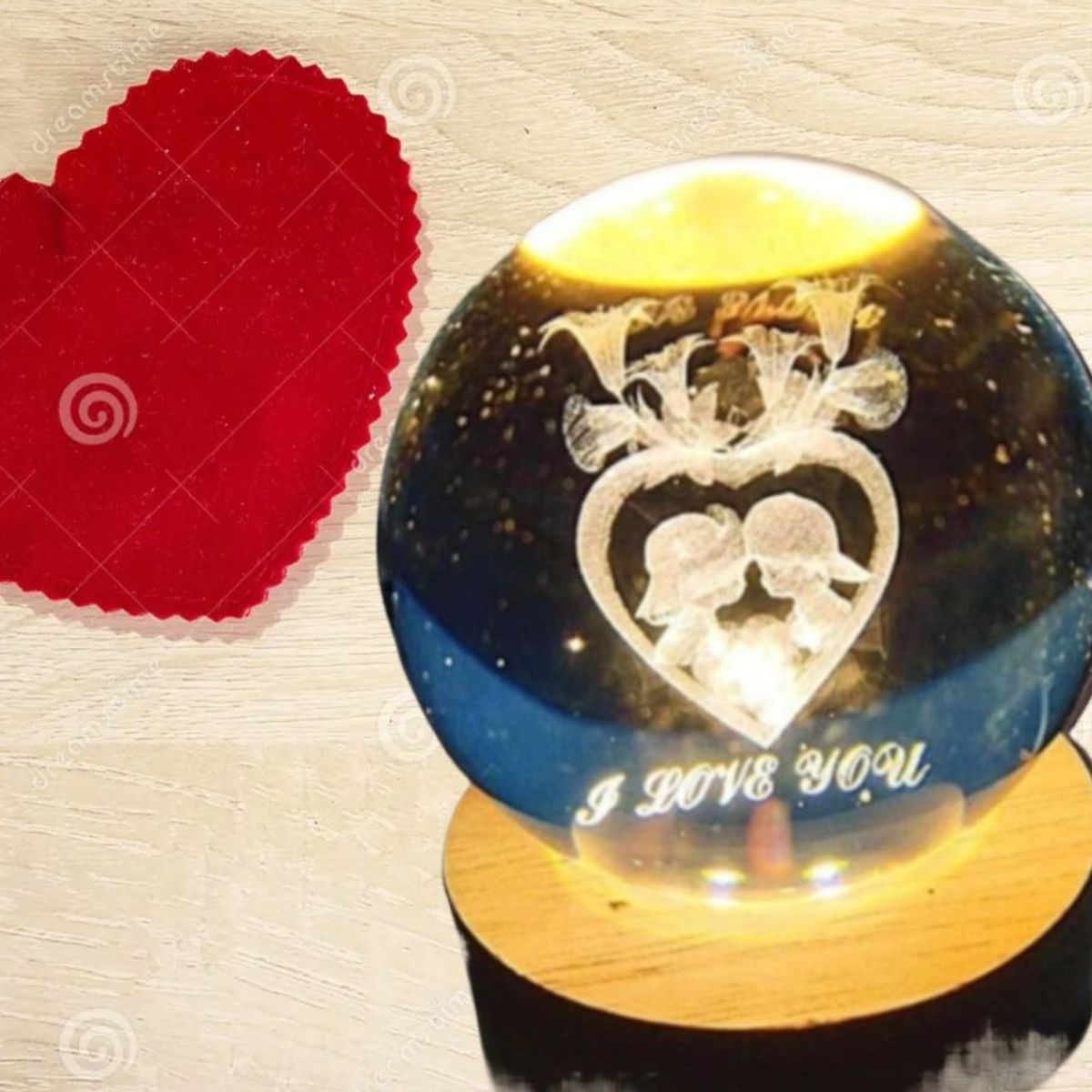 GENERICO - ESFERA DE CRISTAL GIRATORIO XL LÁMPARA LED 3D CON MOVIMIENTO ADORNO