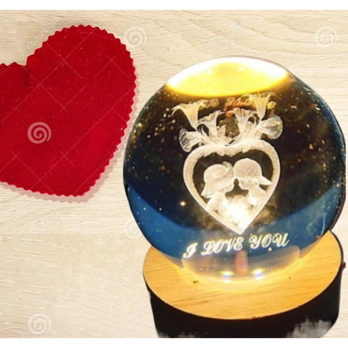 GENERICO - ESFERA DE CRISTAL GIRATORIO XL LÁMPARA LED 3D CON MOVIMIENTO ADORNO