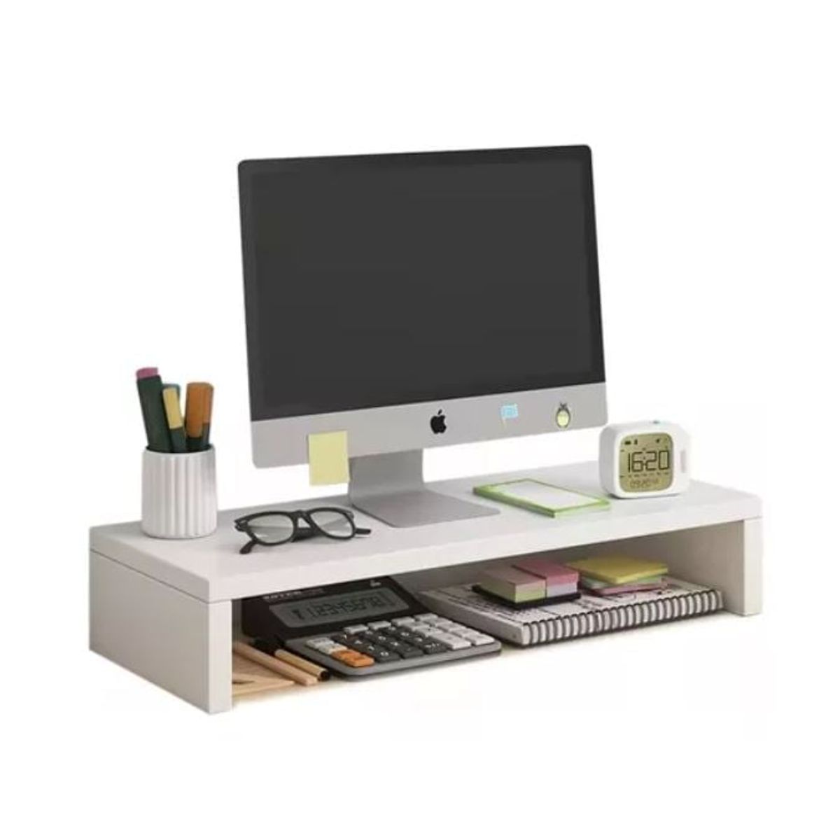 GENERICO - Soporte Elevador de Monitor Ergonómico para Escritorio Blanco 52 CM