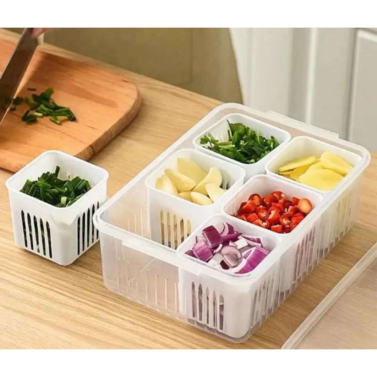 GENERICO - Organizadores de Refrigerador con 6 cesta de drenaje