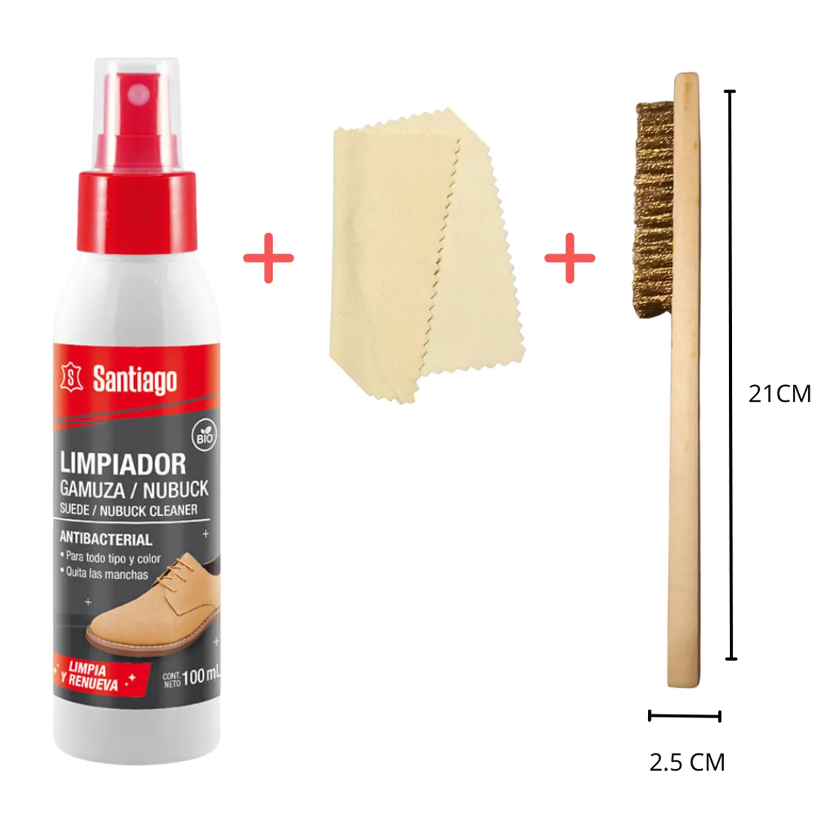 GENERICO - Shampoo Renovar Gamuza Nobuck Limpieza Kit 3 en 1