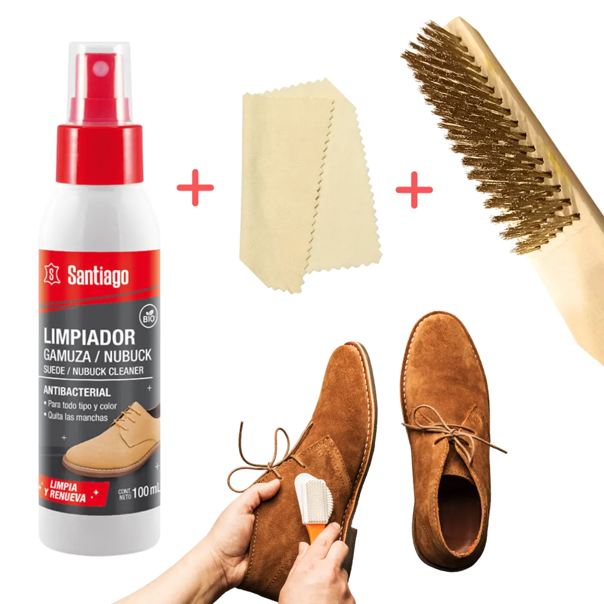 GENERICO - Shampoo Renovar Gamuza Nobuck Limpieza Kit 3 en 1