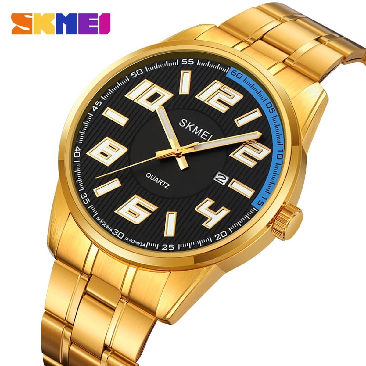 SKMEI - Reloj Skmei 2088 DORADO Fondo Negro analógo