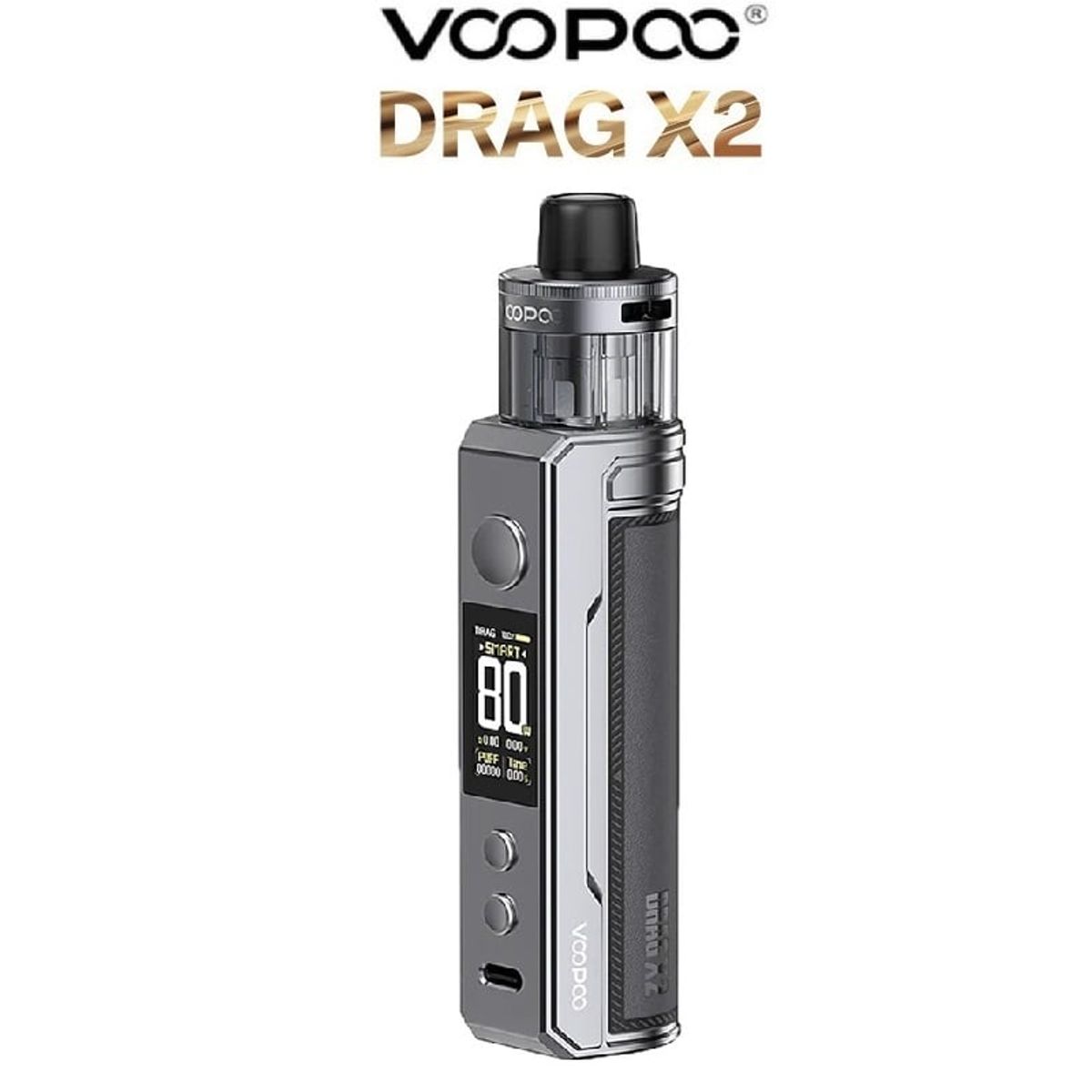 VOOPOO - VOOPOO Drag X2 Kit 80W 5ML PnP X Pod - Diseño GRAY METAL