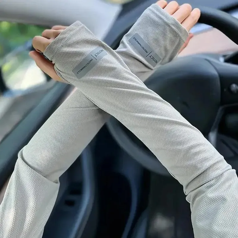 GENERICO - MANGAS BRAZOS REFRESCANTES VERANO PROTECCIÓN UV GRIS CLARO