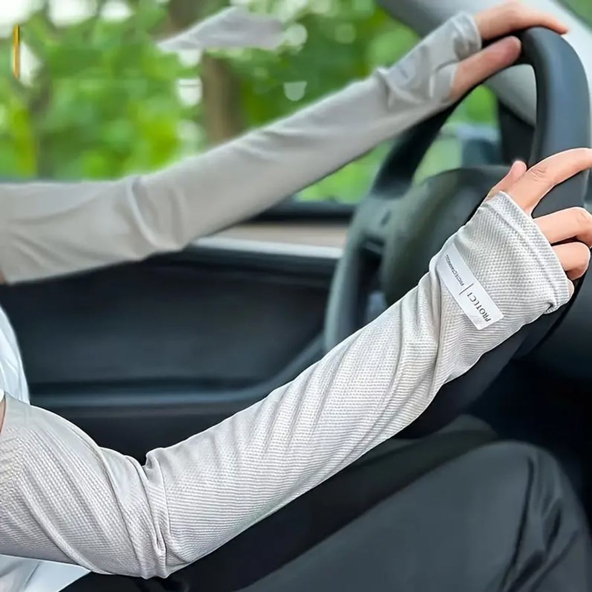 GENERICO - MANGAS BRAZOS REFRESCANTES VERANO PROTECCIÓN UV GRIS CLARO