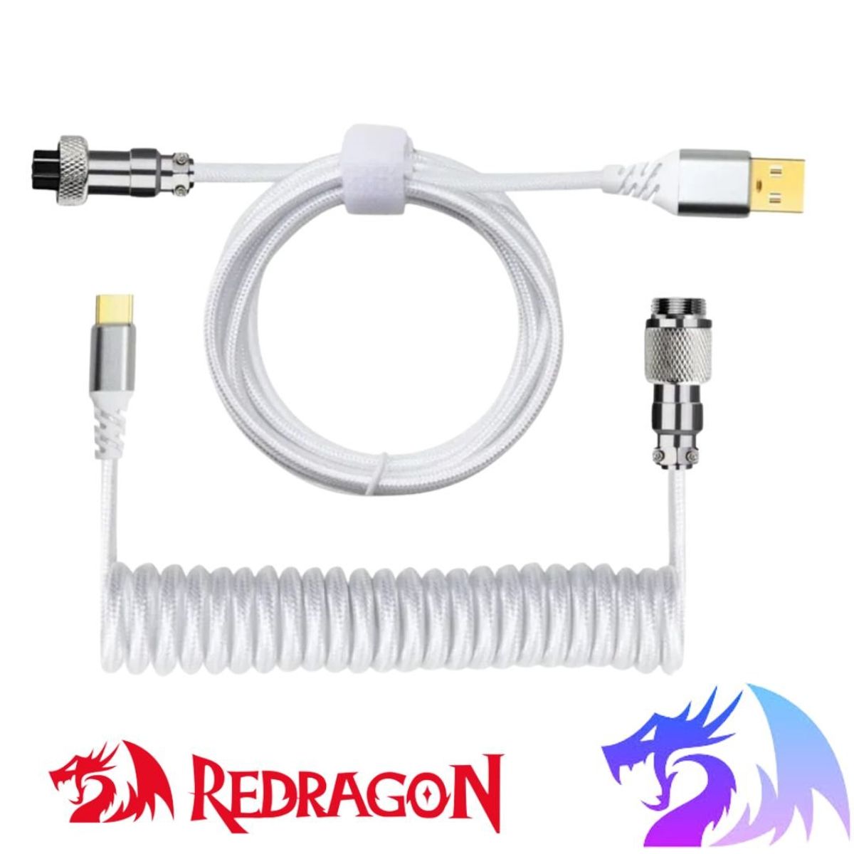 REDRAGON - Cable Redragon Coiled A115W WHITE