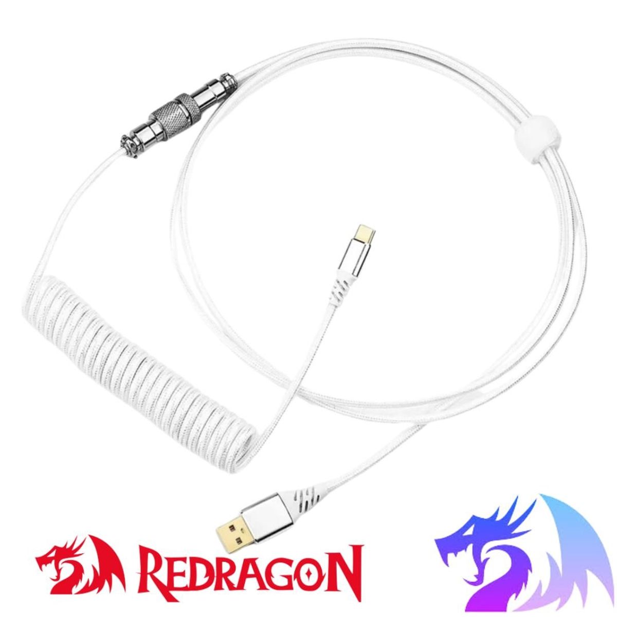 REDRAGON - Cable Redragon Coiled A115W WHITE