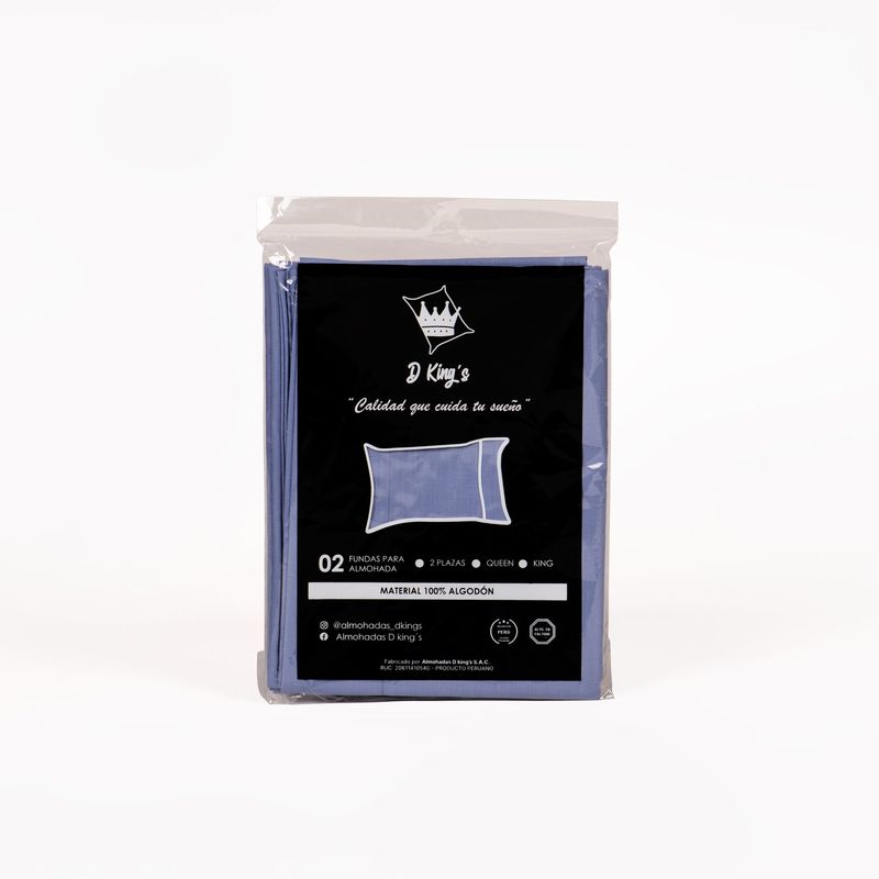 GENERICO - Fundas de Almohadas 2 Plz Set X2 Celeste – 180 Hilos