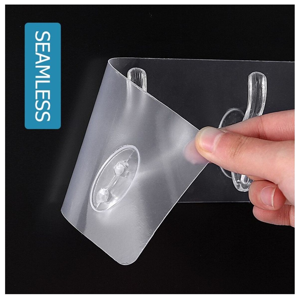 TODO FIT - PERCHERO DE 6 GANCHOS TRANSPARENTES ADHESIVOS ORGANIZADOR HOGAR COCINA