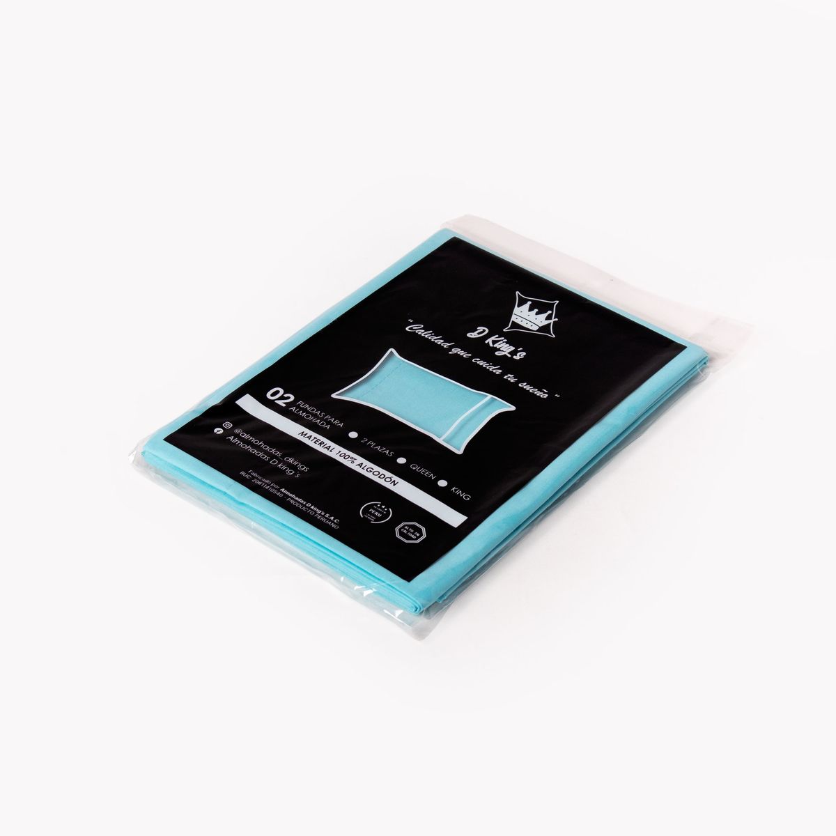 GENERICO - Fundas de Almohadas Queen Set X2 Turquesa – 180 Hilos