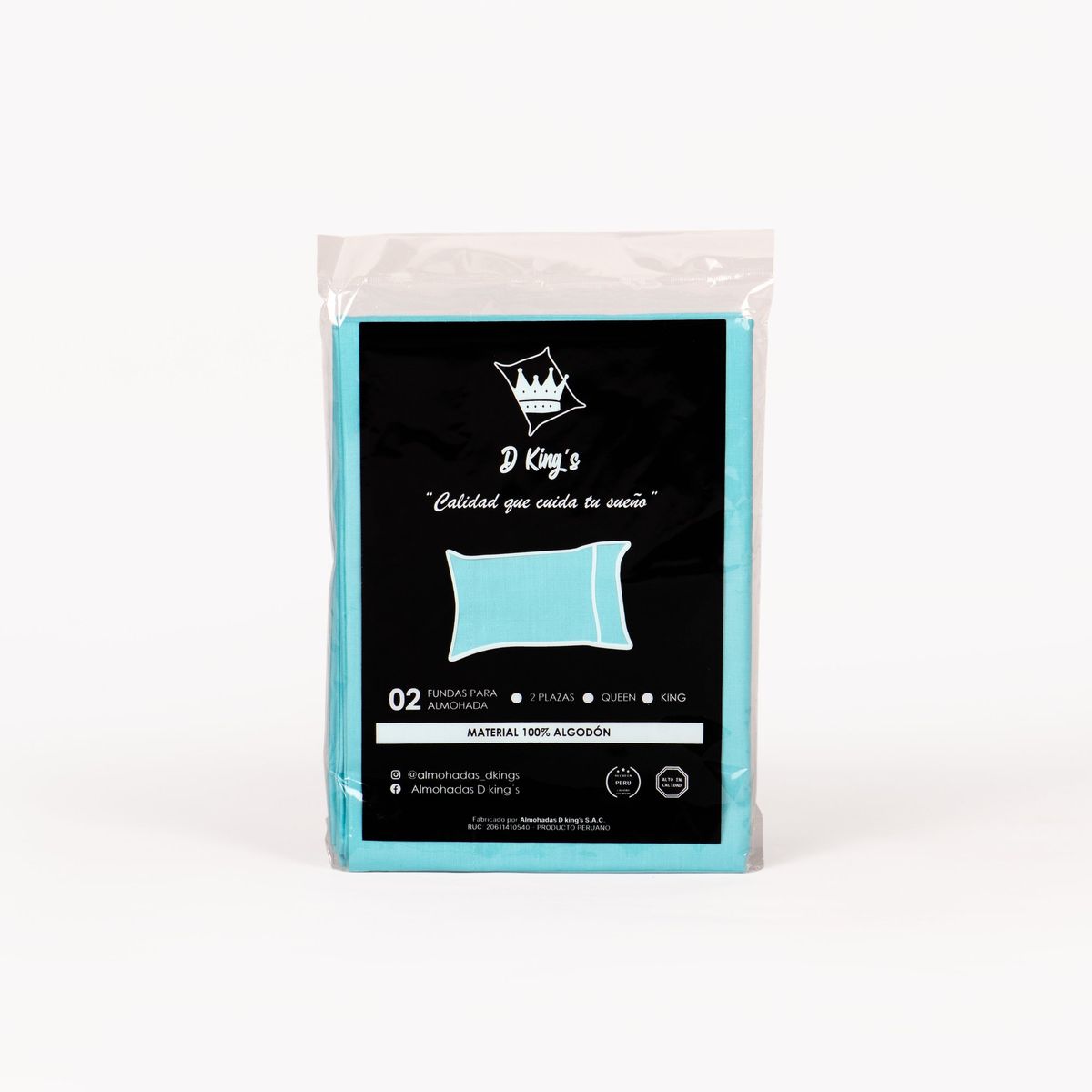 GENERICO - Fundas de Almohadas King SIze Set X2 Turquesa – 180 Hilos