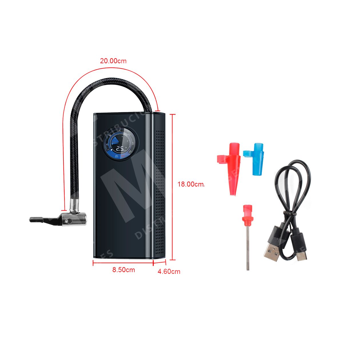 OEM - Inflador de Llantas SCK619-5 Portátil Negro