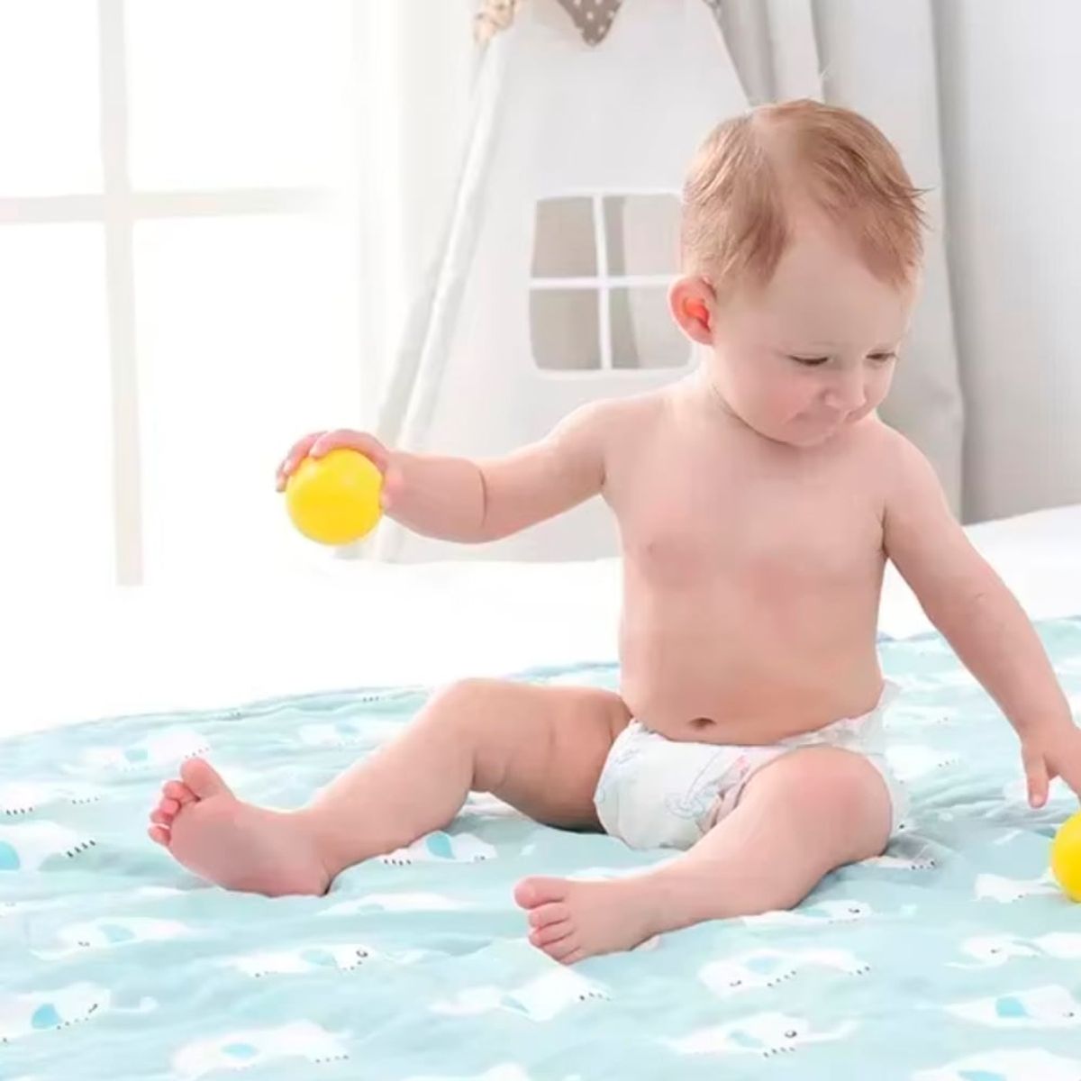 GENERICO - Manta de Muselina para Bebé 100% Algodón 6 Capas