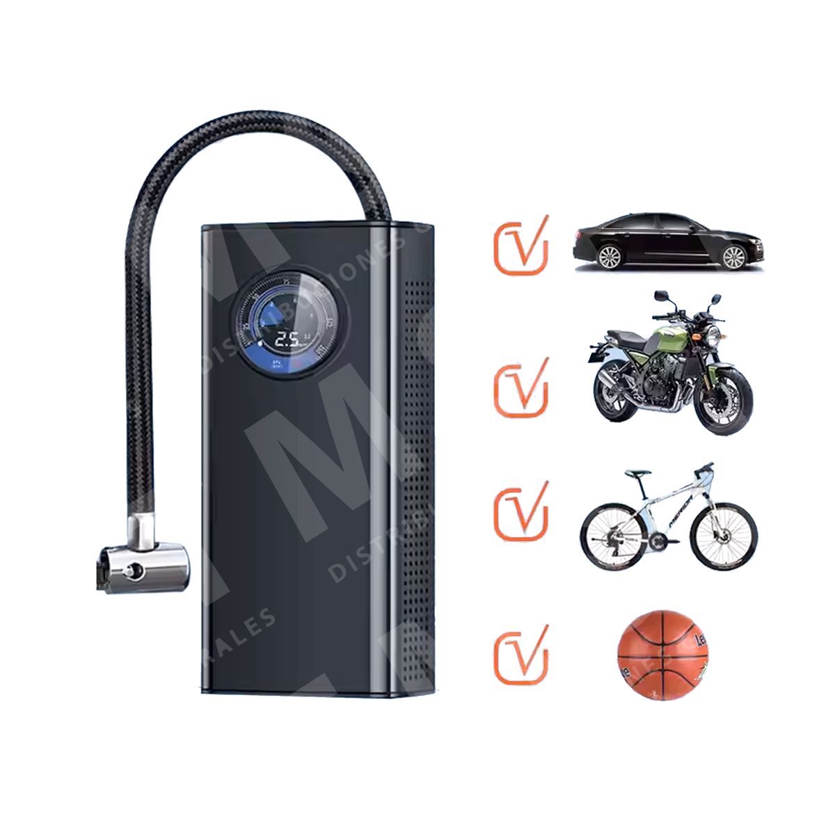 OEM - Mini Compresor de Aire SCK619-5 Portátil Negro