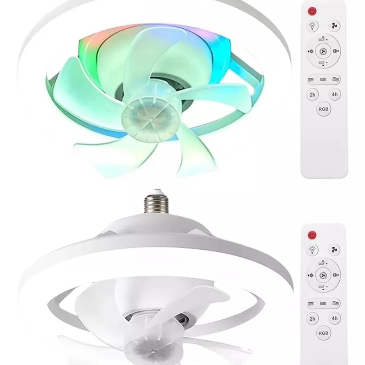 GENERICO - FOCO VENTILADOR 360° RGB 3 EN 1 DE 50 W CON CONTROL REMOTO