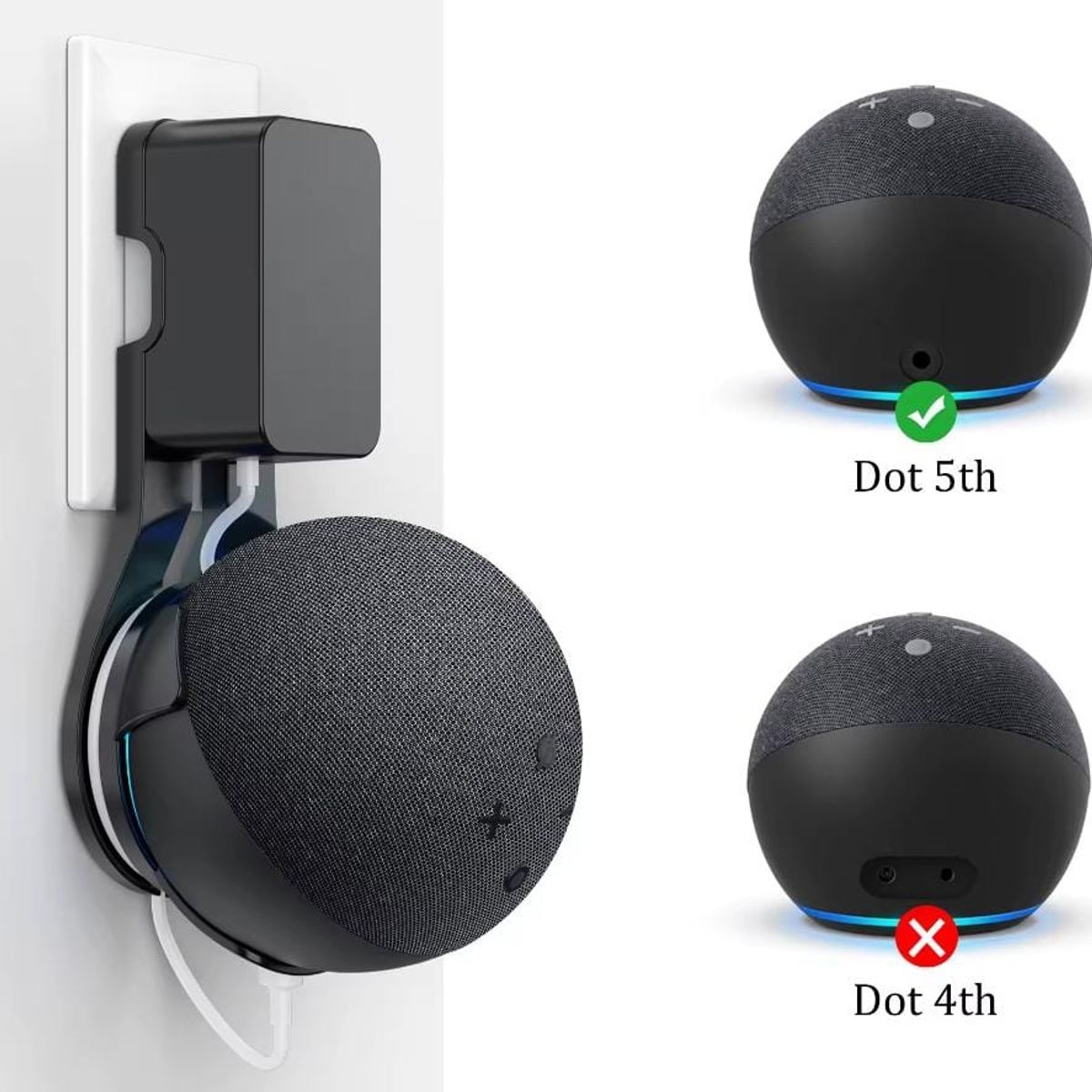 GENERICO - Soporte para amazon echo dot 5 - blanco