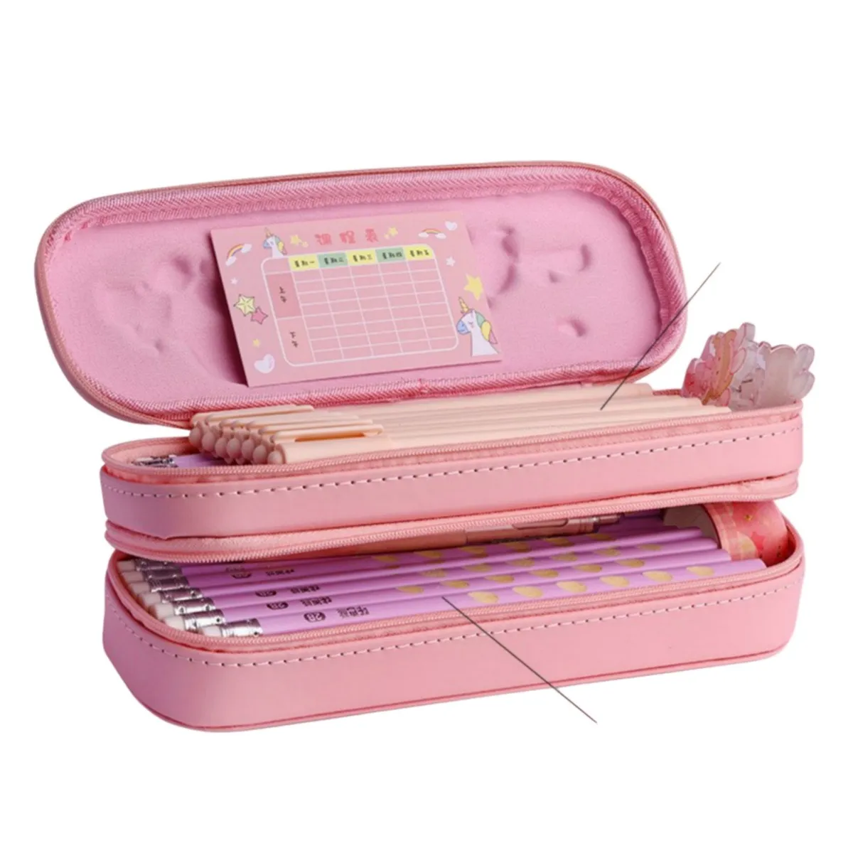 GENERICO - Cartuchera estuche Kawai 3D para lápices doble capa