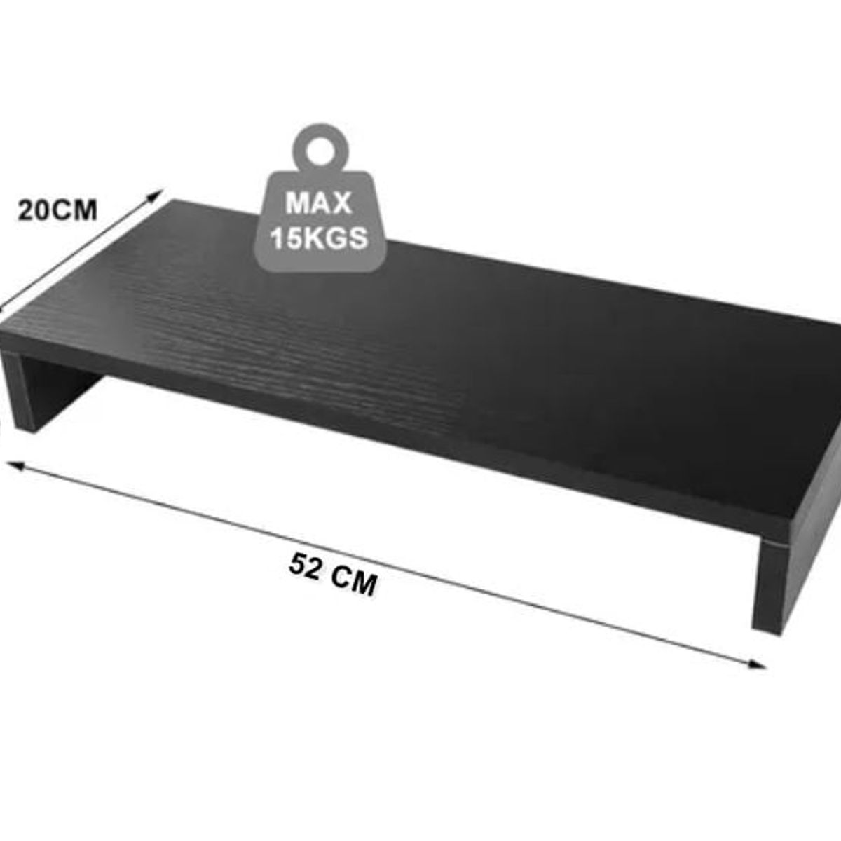 GENERICO - Soporte Elevador de Monitor Ergonómico para Escritorio Negro 52 CM