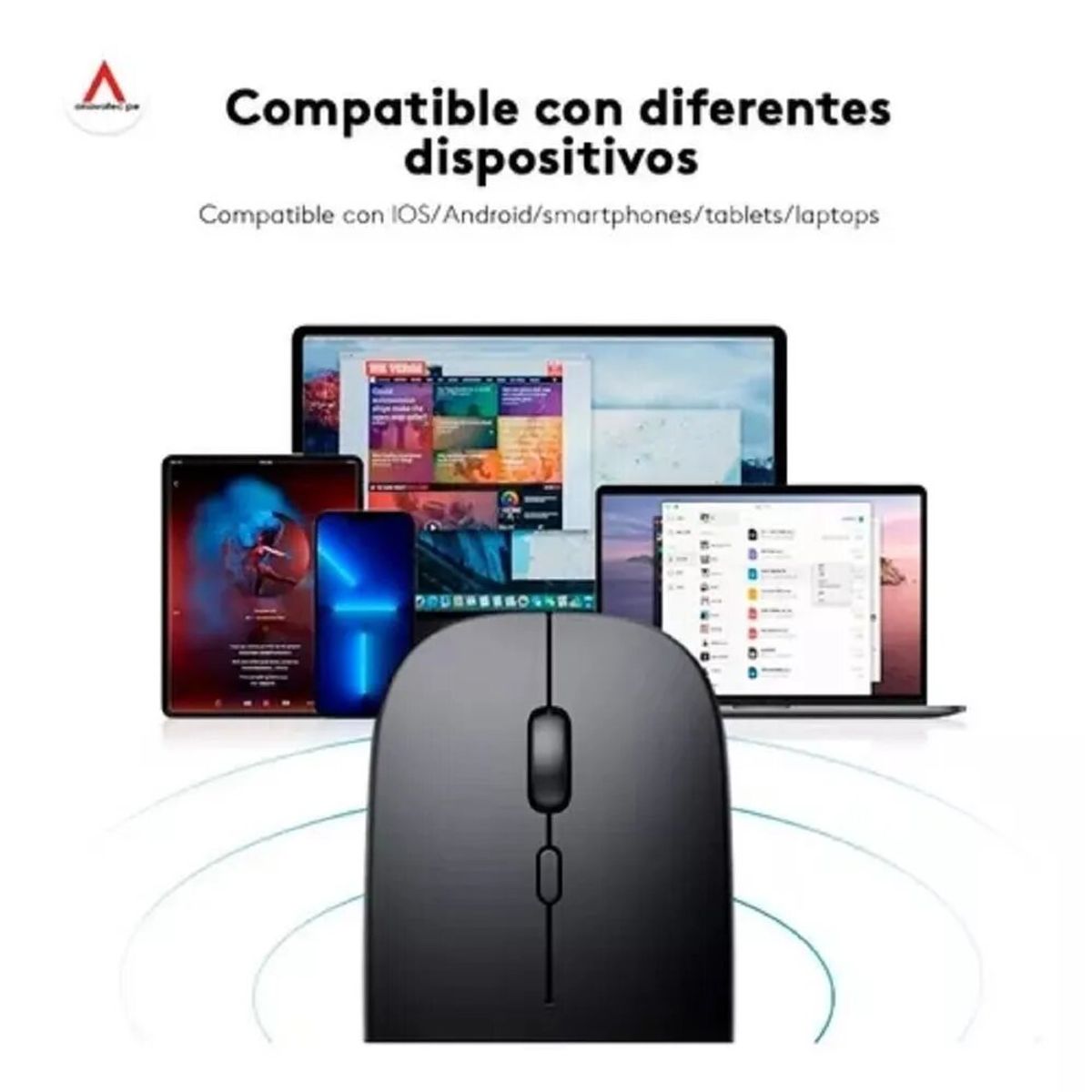 GENERICO - MOUSE INALAMBRICO ULTRA DELGADO RECARGABLE NEGRO