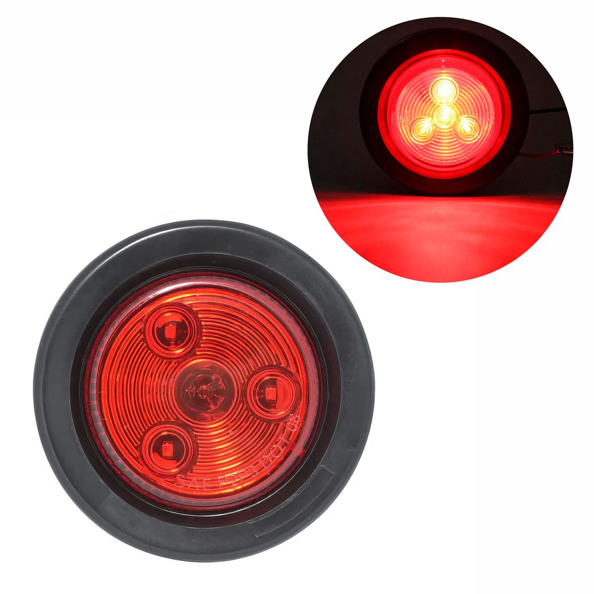 GENERICO - Faro Lateral Led 2 Pulgadas Multivoltaje Rojo 1 par