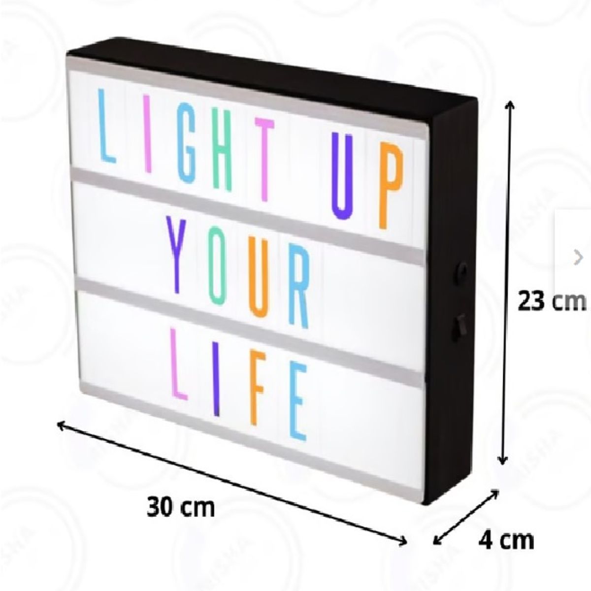 GENERICO - Pizarra Led con Letras de Colores Intercambiables