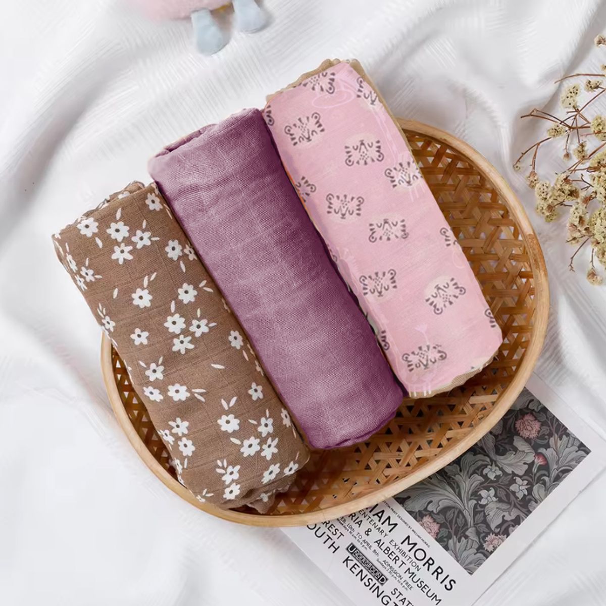 GENERICO - Manta Muselina para Bebé 100% Algodón Pack x 3 Unidades