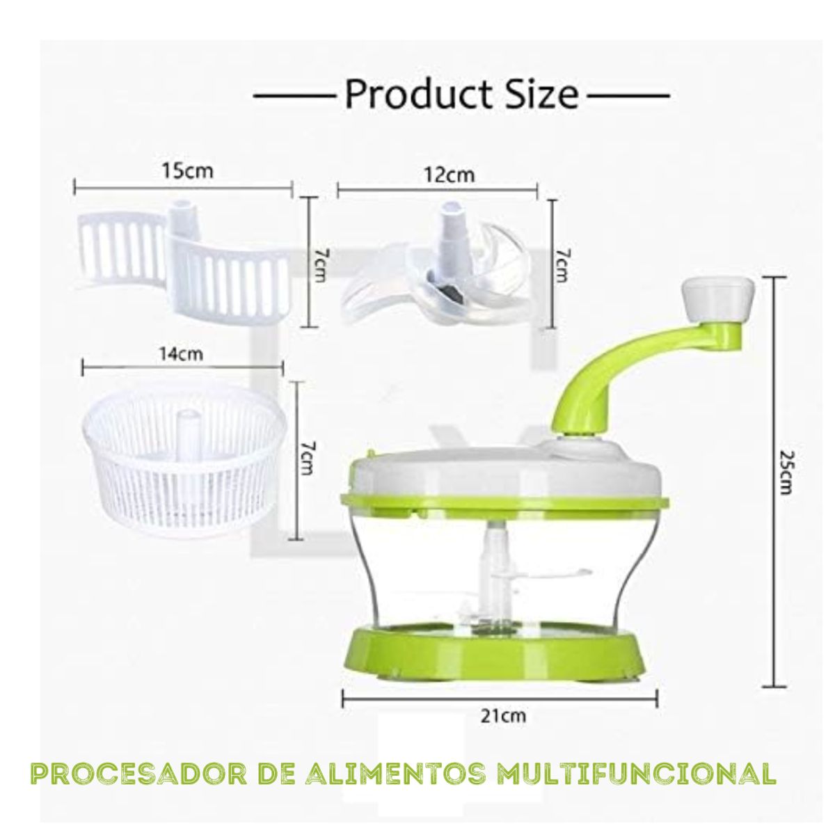 GENERICO - Procesador de alimentos manual 4 en 1