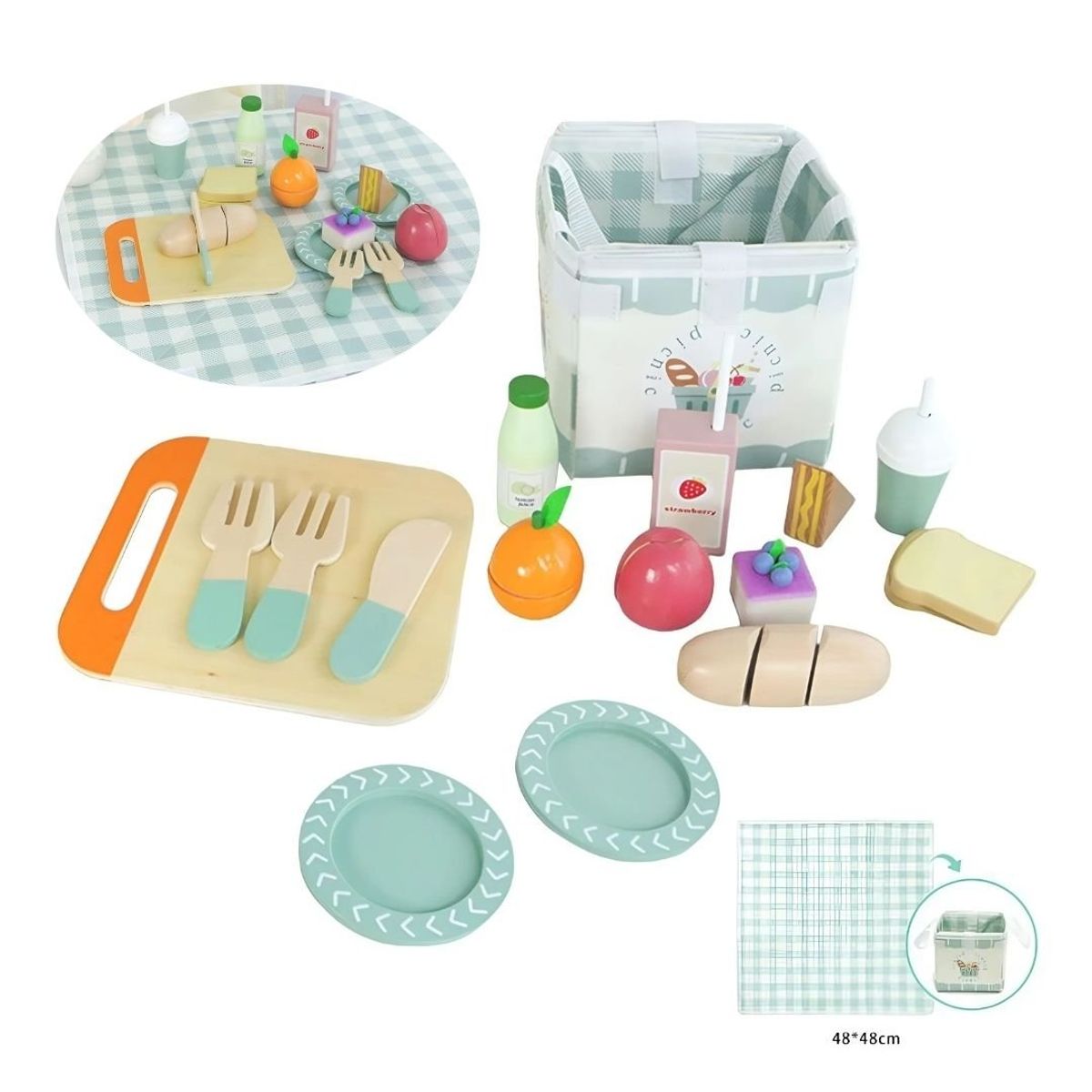 GENERICO - Juego Didáctico Mi Pequeño Set Fiesta de Picnic para Niños