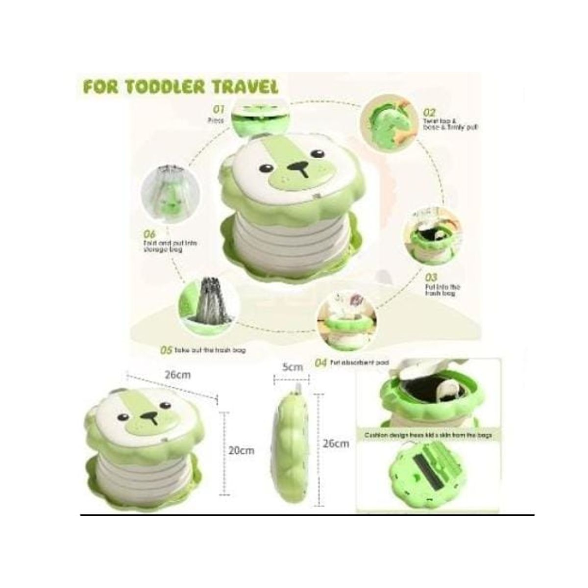 GENERICO - Hinodoro viajero plegable funcional niños y adultos