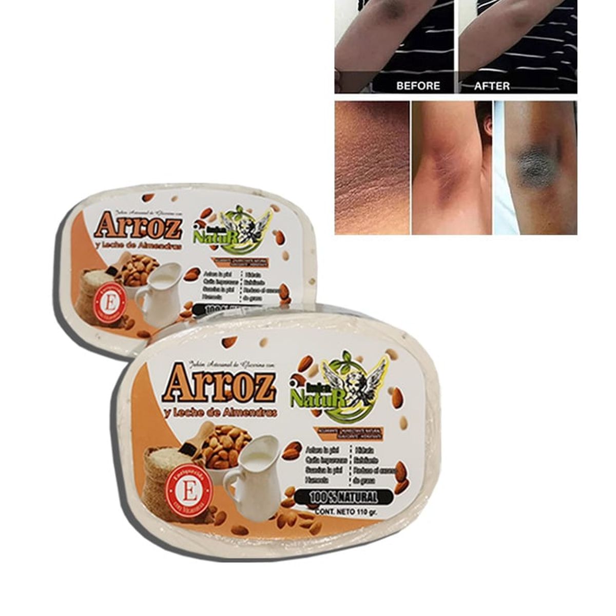 GENERICO - Jabón de arroz aclarador De Zonas Intimas Natural 2 pcs