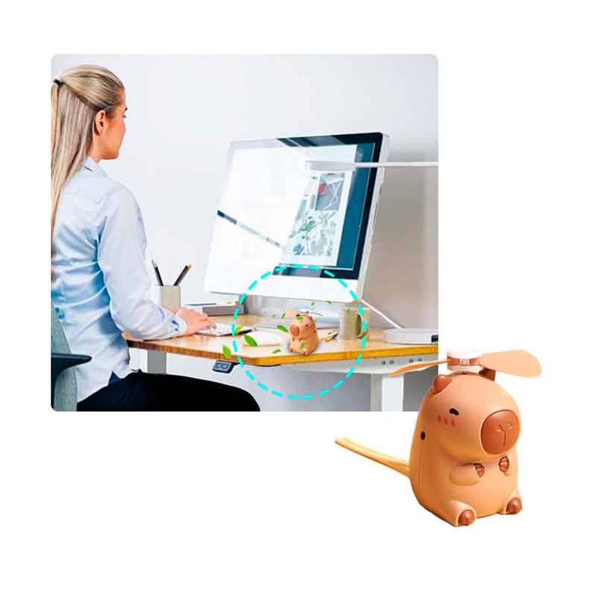 GENERICO - Ventilador Mini portátil USB Capybara