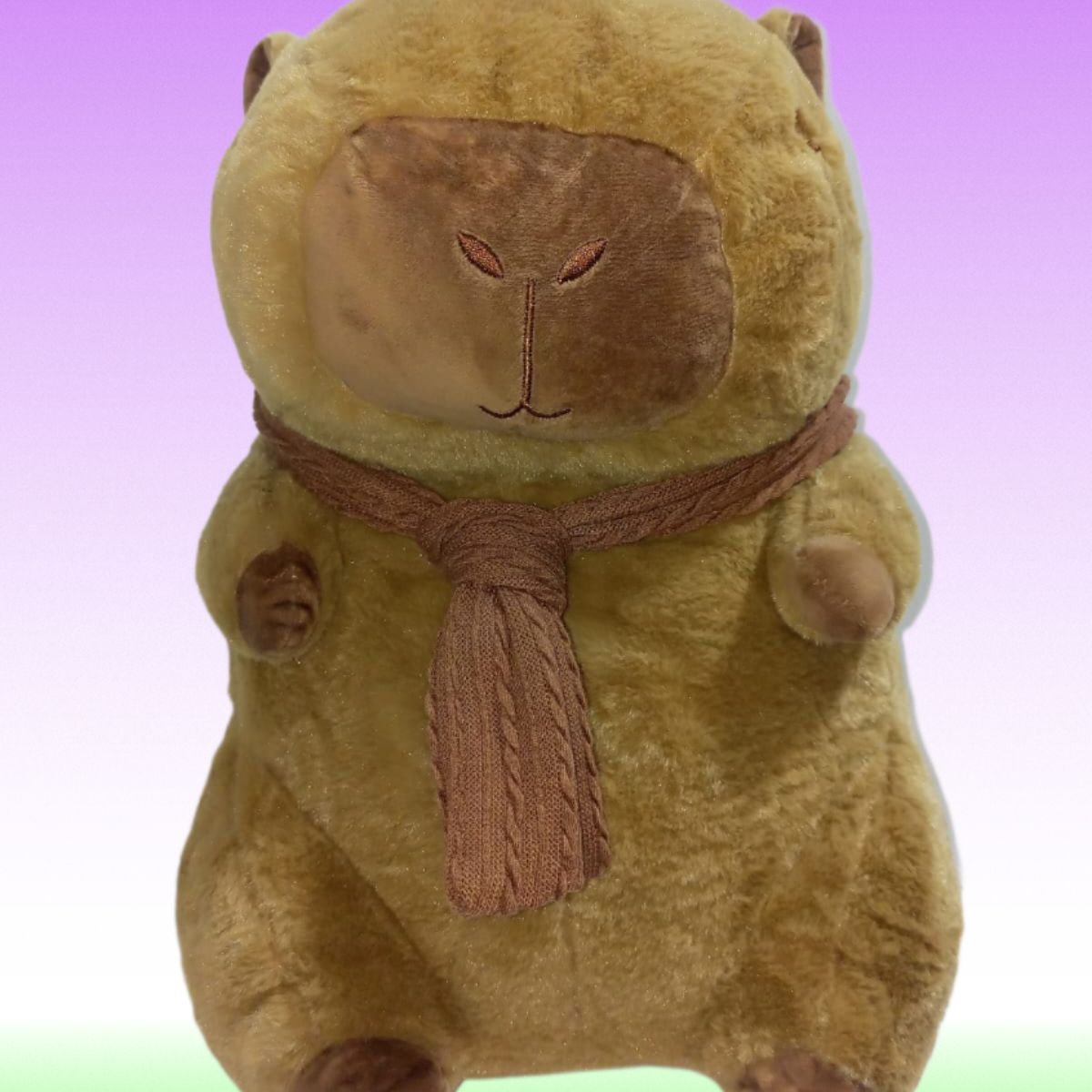 GENERICO - PELUCHE CAPIBARA SUAVE 50 CM GRANDE CON BUFANDA MARRÓN