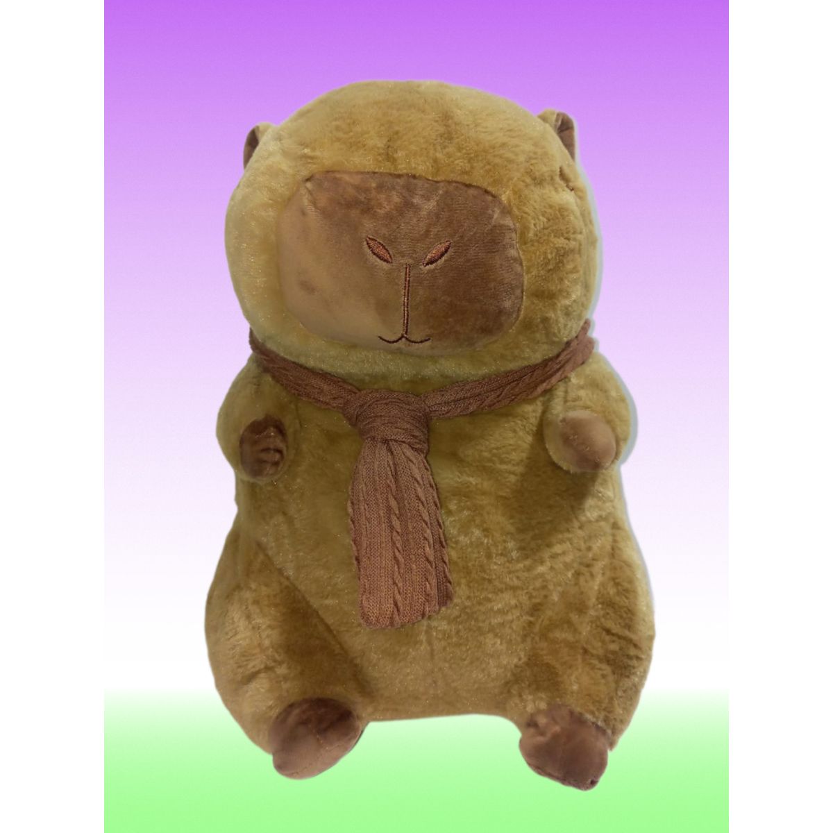 GENERICO - PELUCHE CAPIBARA SUAVE 50 CM GRANDE CON BUFANDA MARRÓN