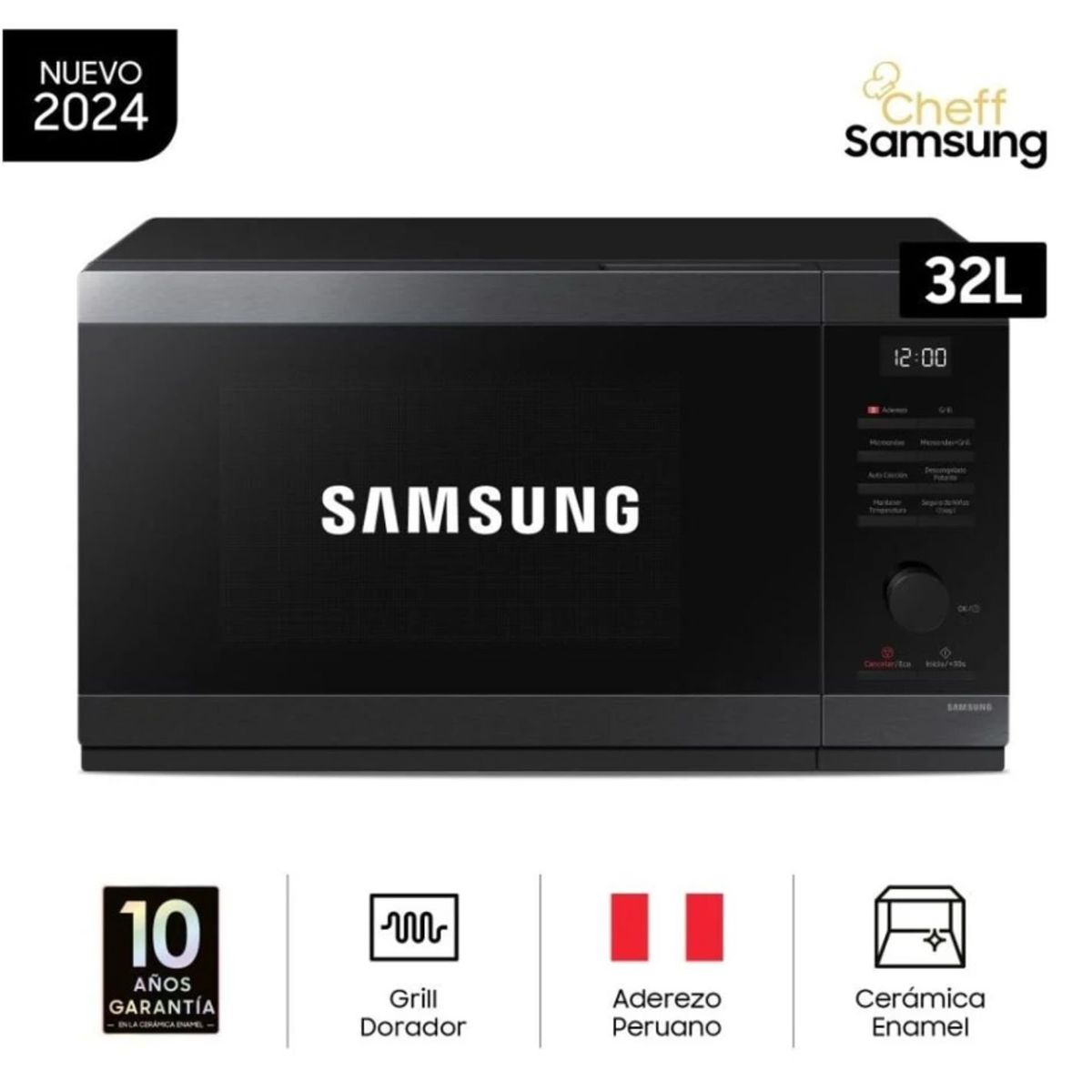 SAMSUNG - Horno Microondas Samsung MG32DG4524AGPE 32 Lts Negro