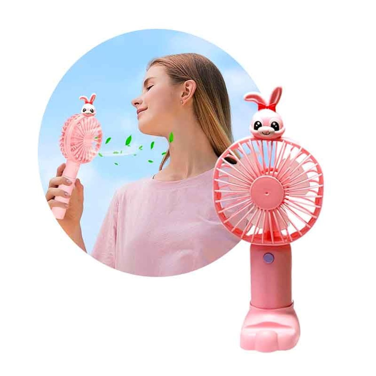 GENERICO - Mini ventilador de mano USB  Soporte base para celular