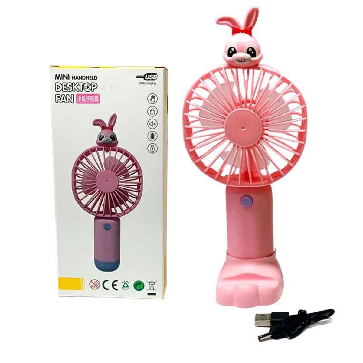 GENERICO - Mini ventilador de mano USB  Soporte base para celular
