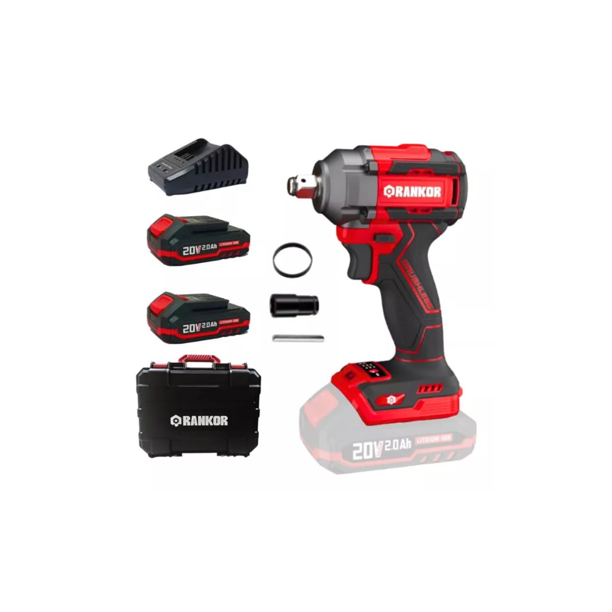 RANKOR - Llave de impacto 20V Encastre 12 350Nm Torque Rankor Brushless