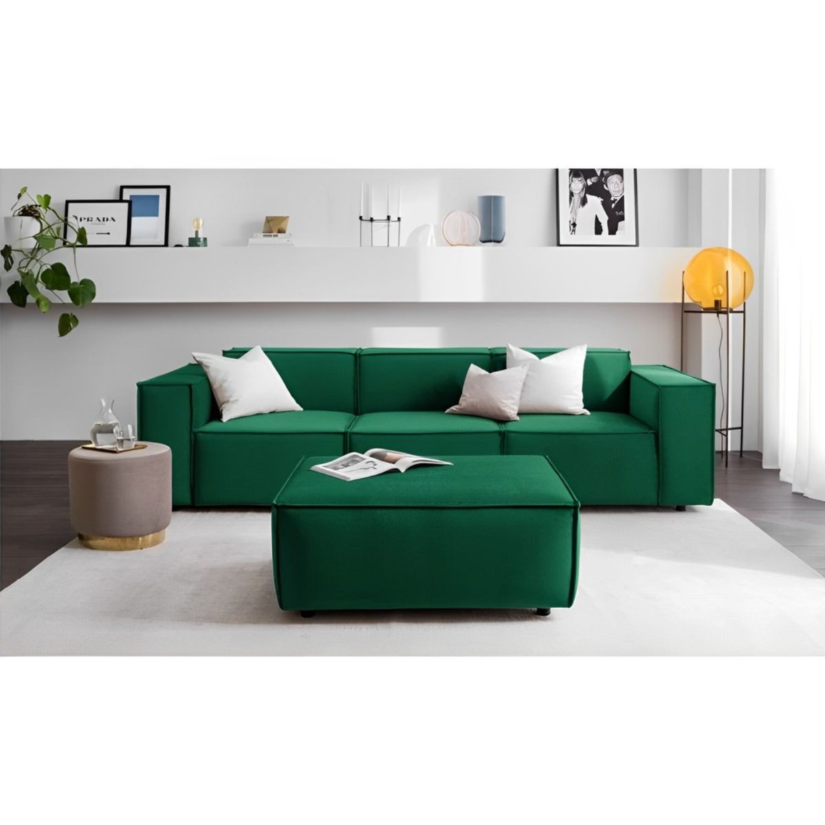 GENERICO - Sofá 3 Cuerpos Vitoriano - Verde