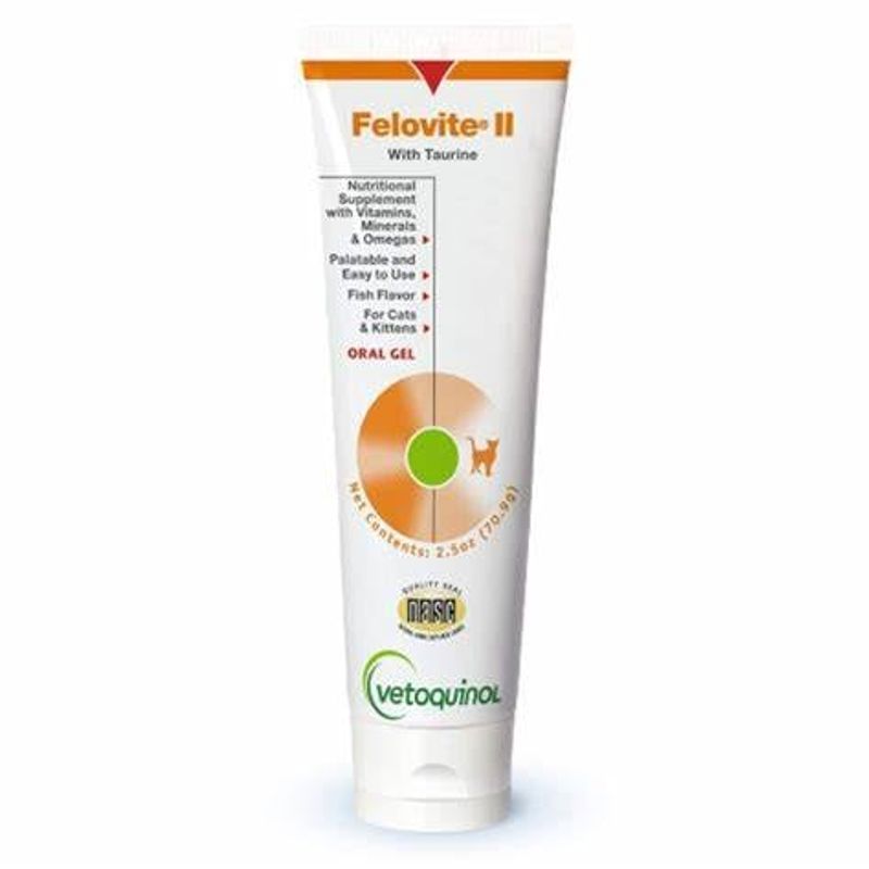 VETOQUINOL - Felovite II Vitamina y Suplemento Mineral Taurina 70.9 gr