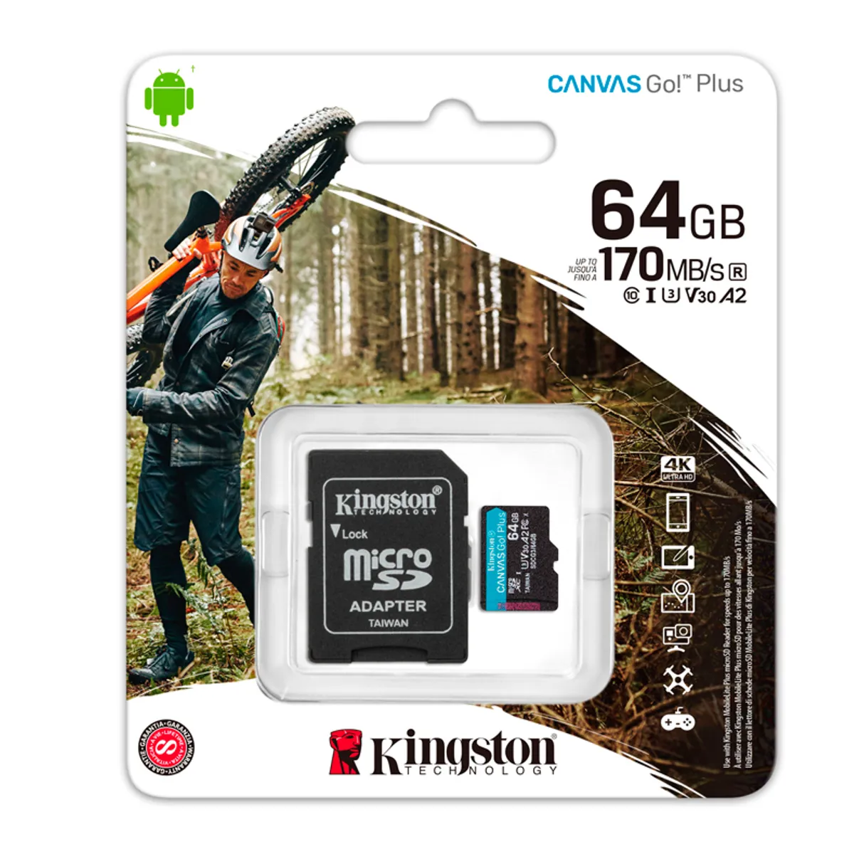 KINGSTON - Memoria Flash microSDXC Kingston Canvas Go Plus 64GB