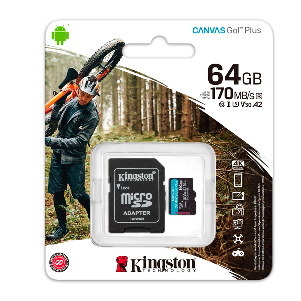 KINGSTON - Memoria Flash microSDXC Kingston Canvas Go Plus 64GB
