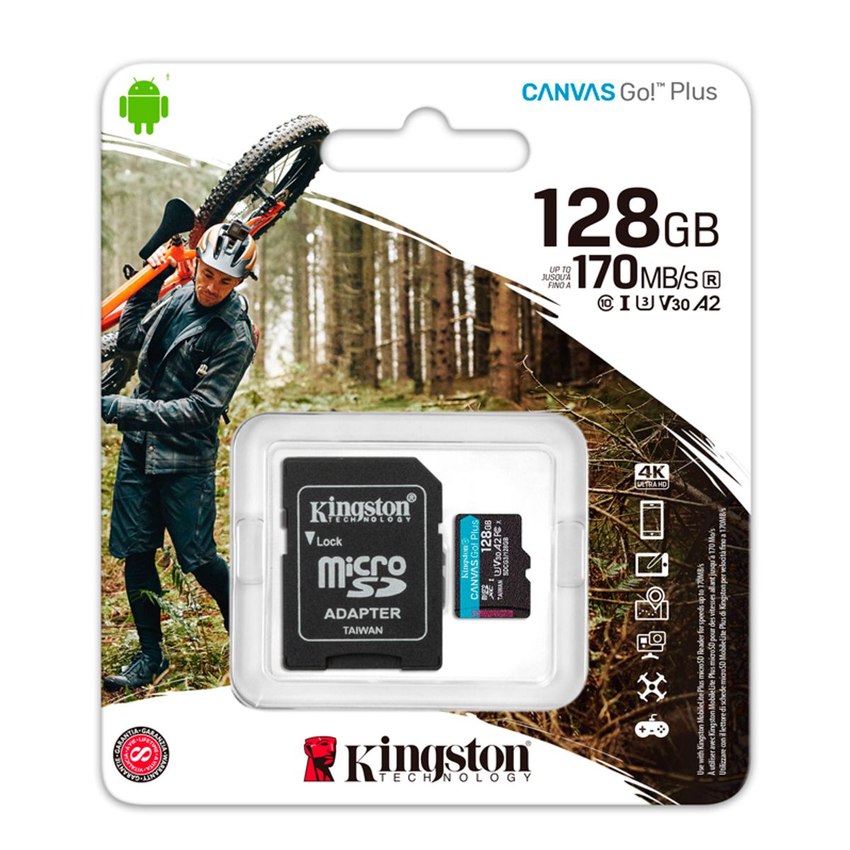 KINGSTON - Memoria Flash microSDXC Kingston Canvas Go Plus 128GB