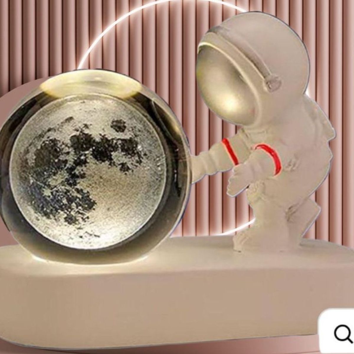 GENERICO - ESFERA CRISTAL LÁMPARA LUZ LED MULTICOLOR 3D ASTRONAUTA ADORNO DECORATIVO