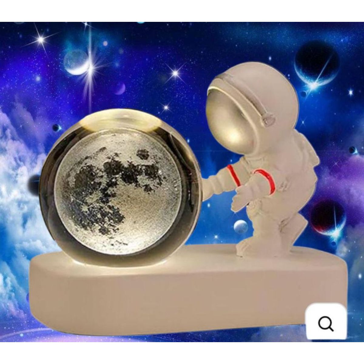 GENERICO - ESFERA CRISTAL LÁMPARA LUZ LED MULTICOLOR 3D ASTRONAUTA ADORNO DECORATIVO