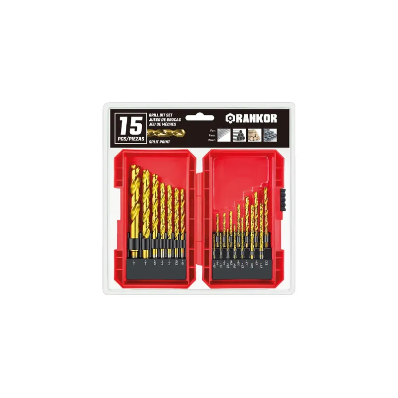 RANKOR - Juego De Brocas Para Metal X 15pzs1510mm Rankor Hss-tin